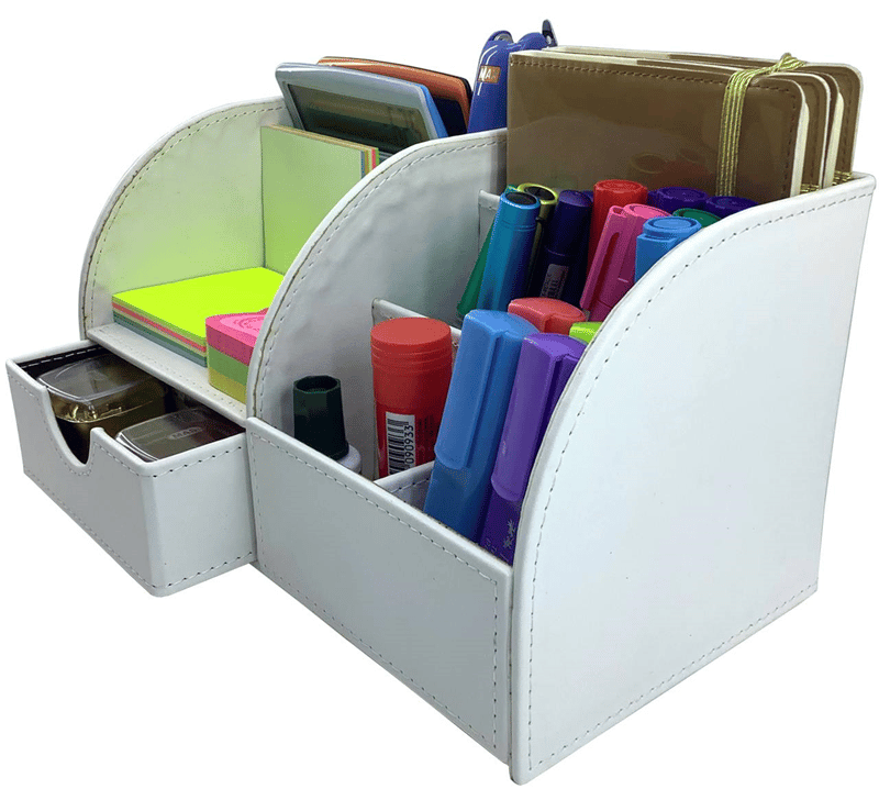 INN DESIGN ORGANİZER ÇEKMECELİ EFSUN SOFT DERİ PASTEL BEYAZ INN-DD-1059