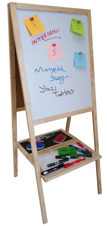 İNTER YAZI TAHTASI MANYETİK ÇİFT TARAFLI KARA-BEYAZ 40x50 INT-715