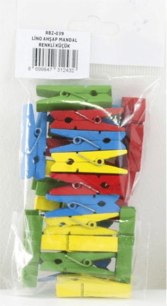 LİNO AHŞAP MANDAL RENKLİ KÜÇÜK RBZ-039