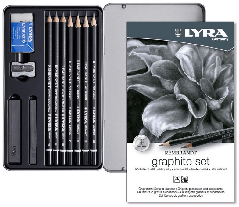 LYRA KURŞUN KALEM DERECELİ REMBRANDT GRAPHITE 11 PARÇA METAL KUTU L2051111