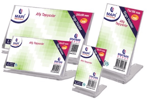 MAPİ AFİŞ TAŞIYICI 52x74 L TİPİ DİKEY TABAN AYARLI 534 05 55