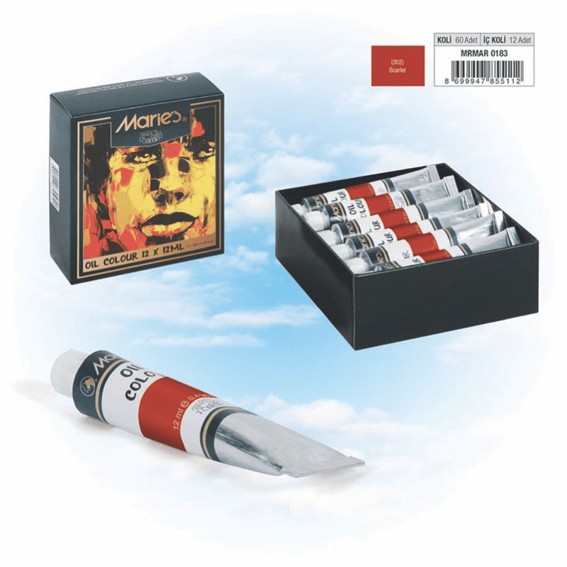 MARIES YAĞLI BOYA 12 ML 302 SCARLET