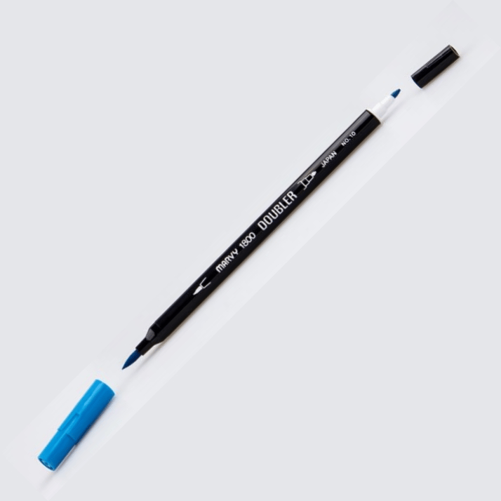 MARVY FIRÇA KALEM BRUSH PEN ÇİFT UÇLU 1800-010 LIGHT BLUE
