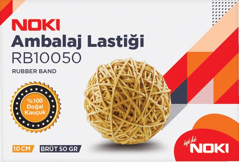 NOKİ AMBALAJ LASTİĞİ %100 KAUÇUK 50 GR 10 CM RBS10050