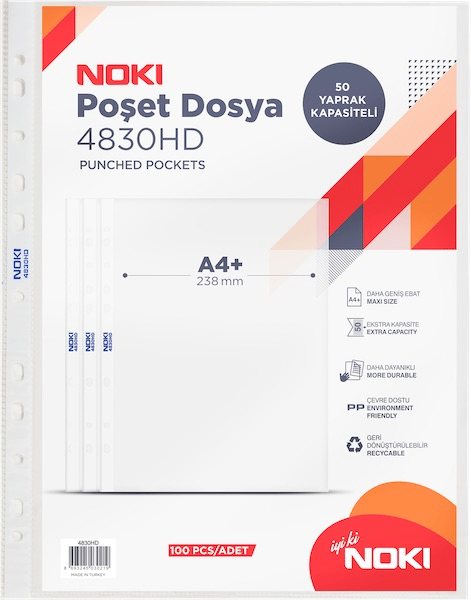 NOKİ POŞET DOSYA HD 100 LÜ 4830HD