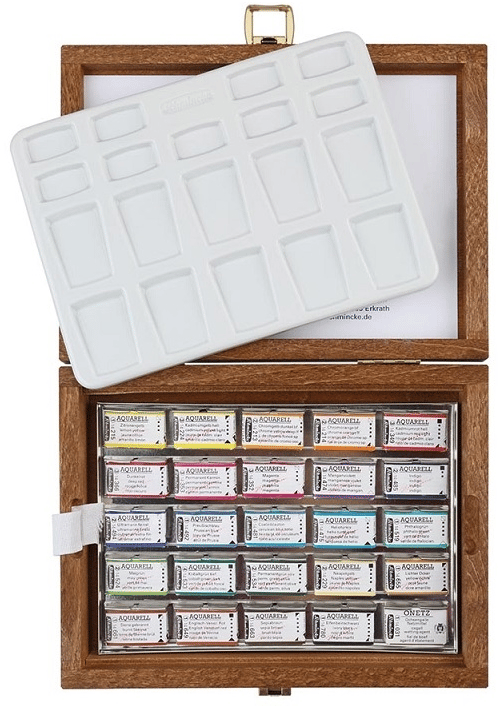 SCHMİNCKE HORADAM AQUARELL AHŞAP KUTU ARTİST SULU BOYA SETİ 24 X TAM TABLET 74524 74524097