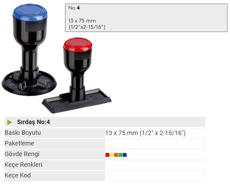 SIRDAŞ MÜHÜR SAPI PLASTİK P4 75x13 MM