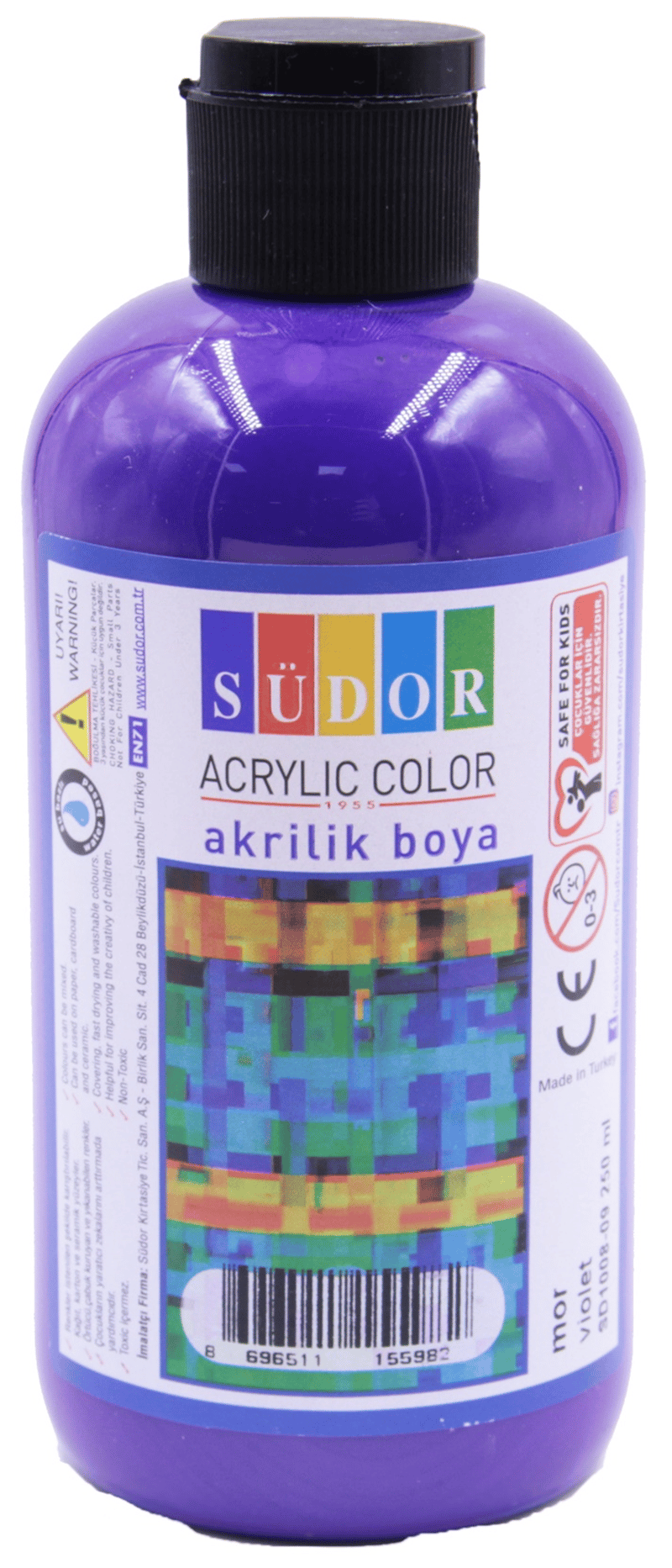 SÜDOR AKRİLİK BOYA 250 ML MOR SD1008-09