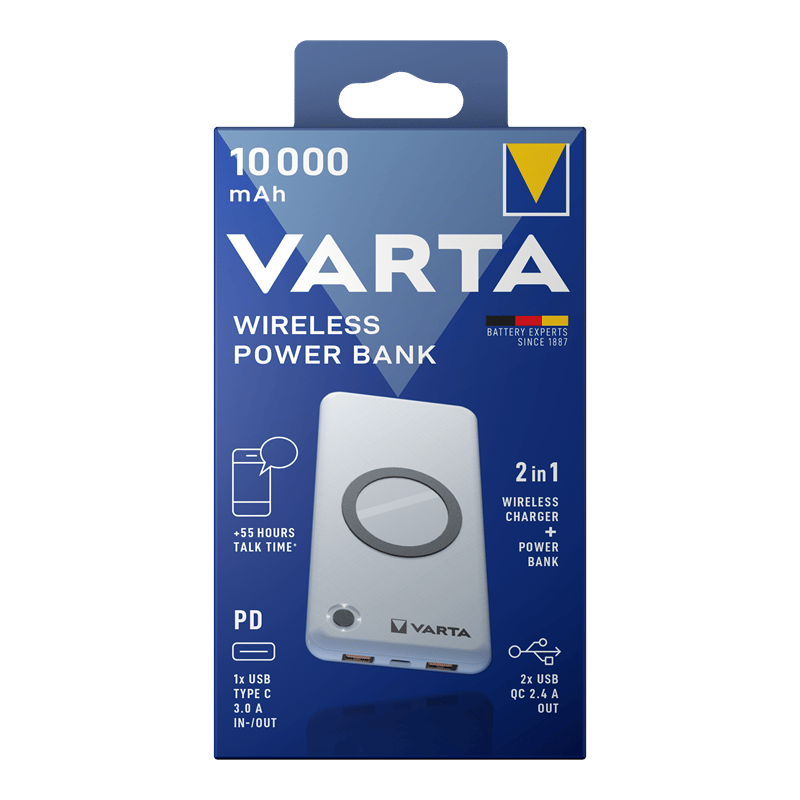 VARTA POWERBANK KABLOSUZ 10000'LİK