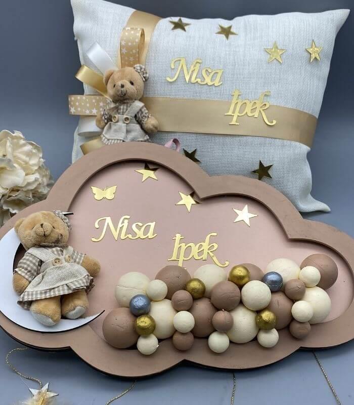 Bebek Odası Kapı Süsü Takı Yastığı 2'li Set