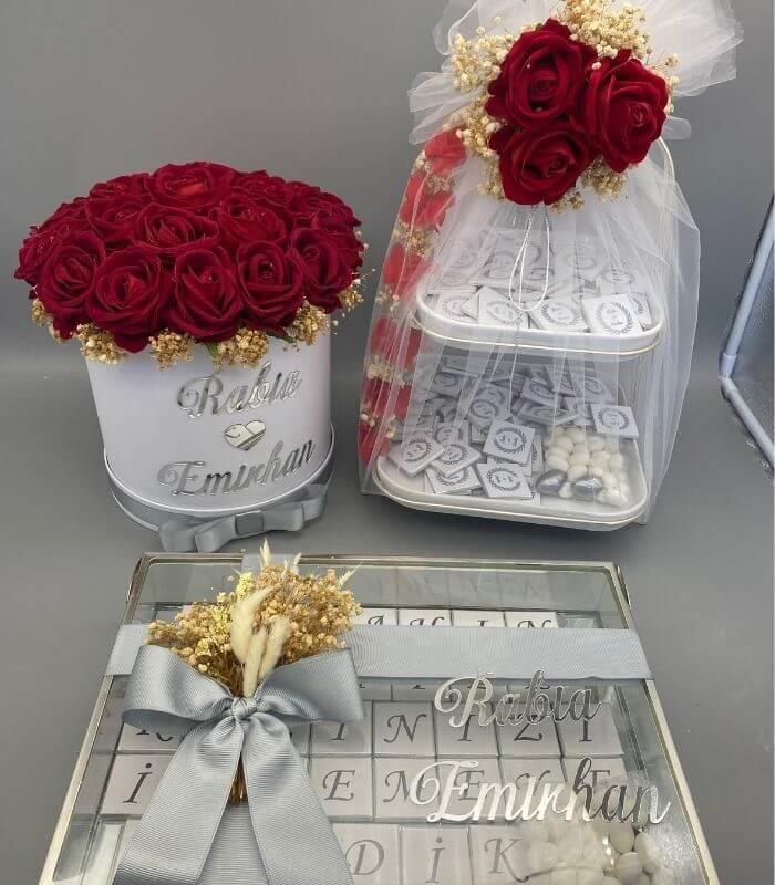 Nişan- Söz Çikolata Tepsisi 3'lü set