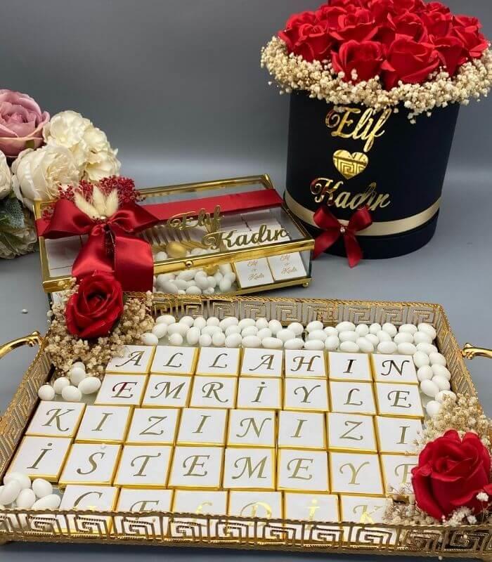 Söz Çikolatası ve İsteme Çiçeği 3'lü Set