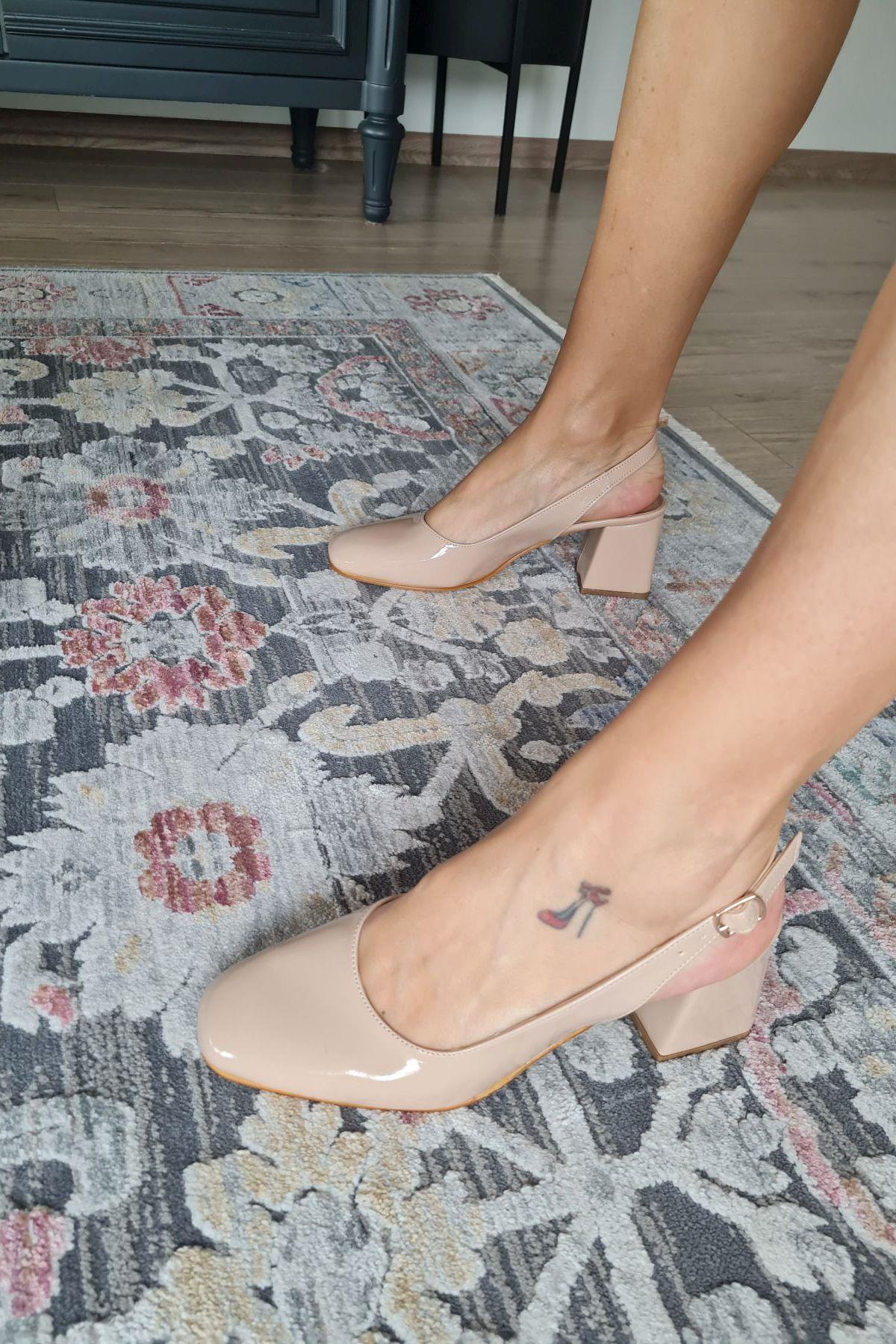 10 049 Topukla Kadın 6 cm Topuklu Loafer Günlük Ayakkabı