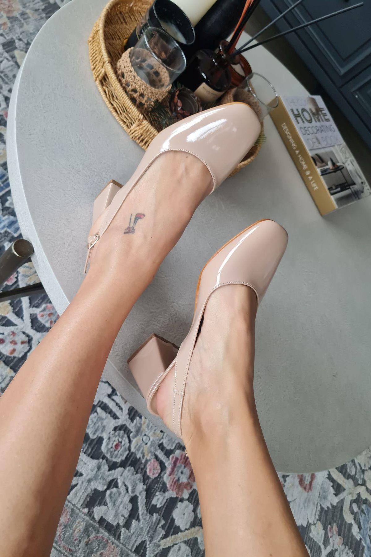 10 049 Topukla Kadın 6 cm Topuklu Loafer Günlük Ayakkabı