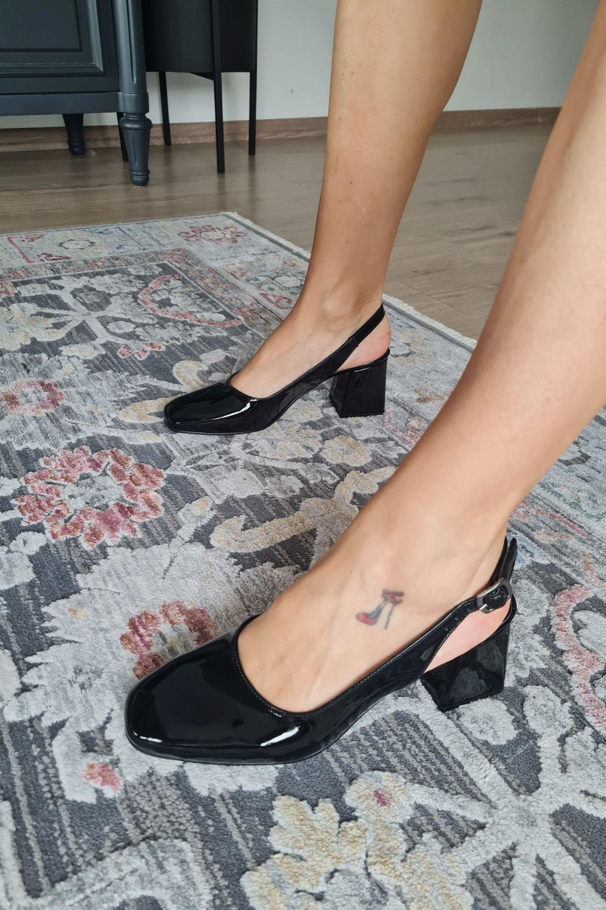 10 049 Topukla Kadın 6 cm Topuklu Loafer Günlük Ayakkabı