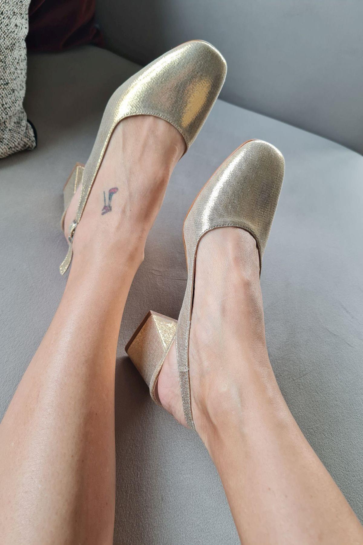 10 049 Topukla Kadın 6 cm Topuklu Loafer Günlük Ayakkabı