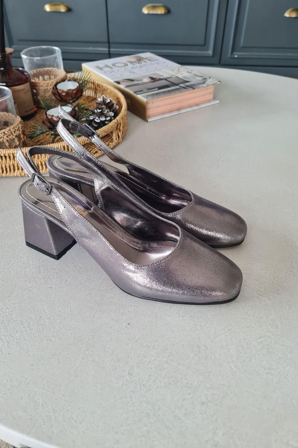 10 049 Topukla Kadın 6 cm Topuklu Loafer Günlük Ayakkabı