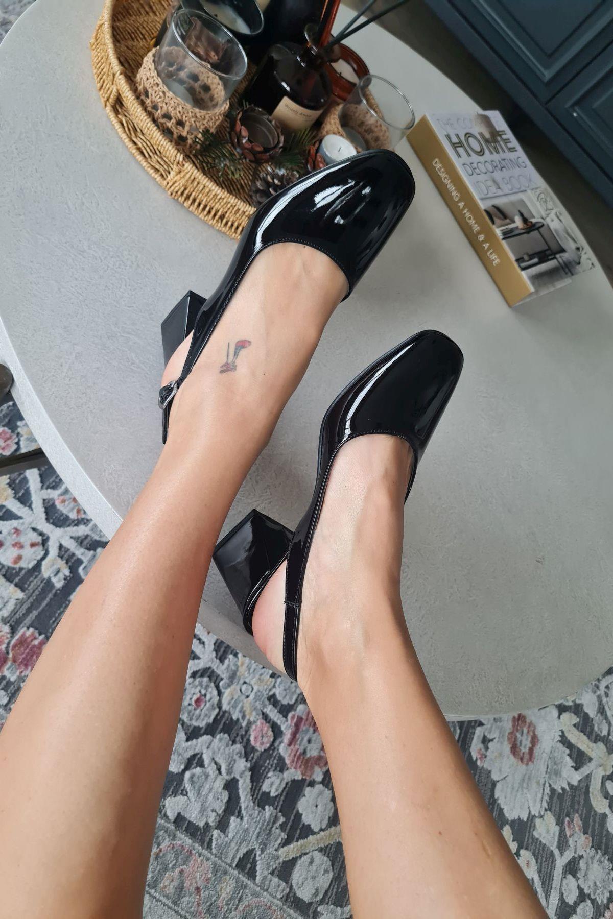 10 049 Topukla Kadın 6 cm Topuklu Loafer Günlük Ayakkabı
