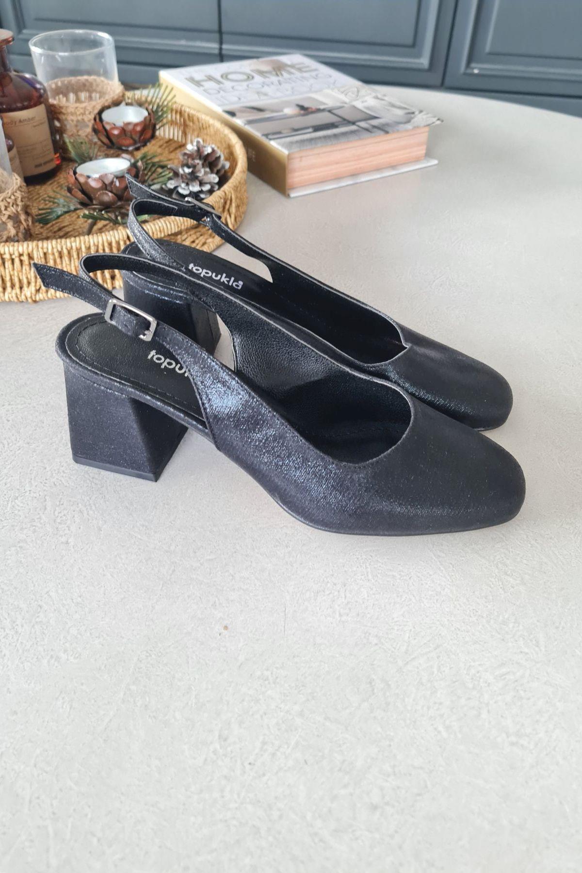 10 049 Topukla Kadın 6 cm Topuklu Loafer Günlük Ayakkabı