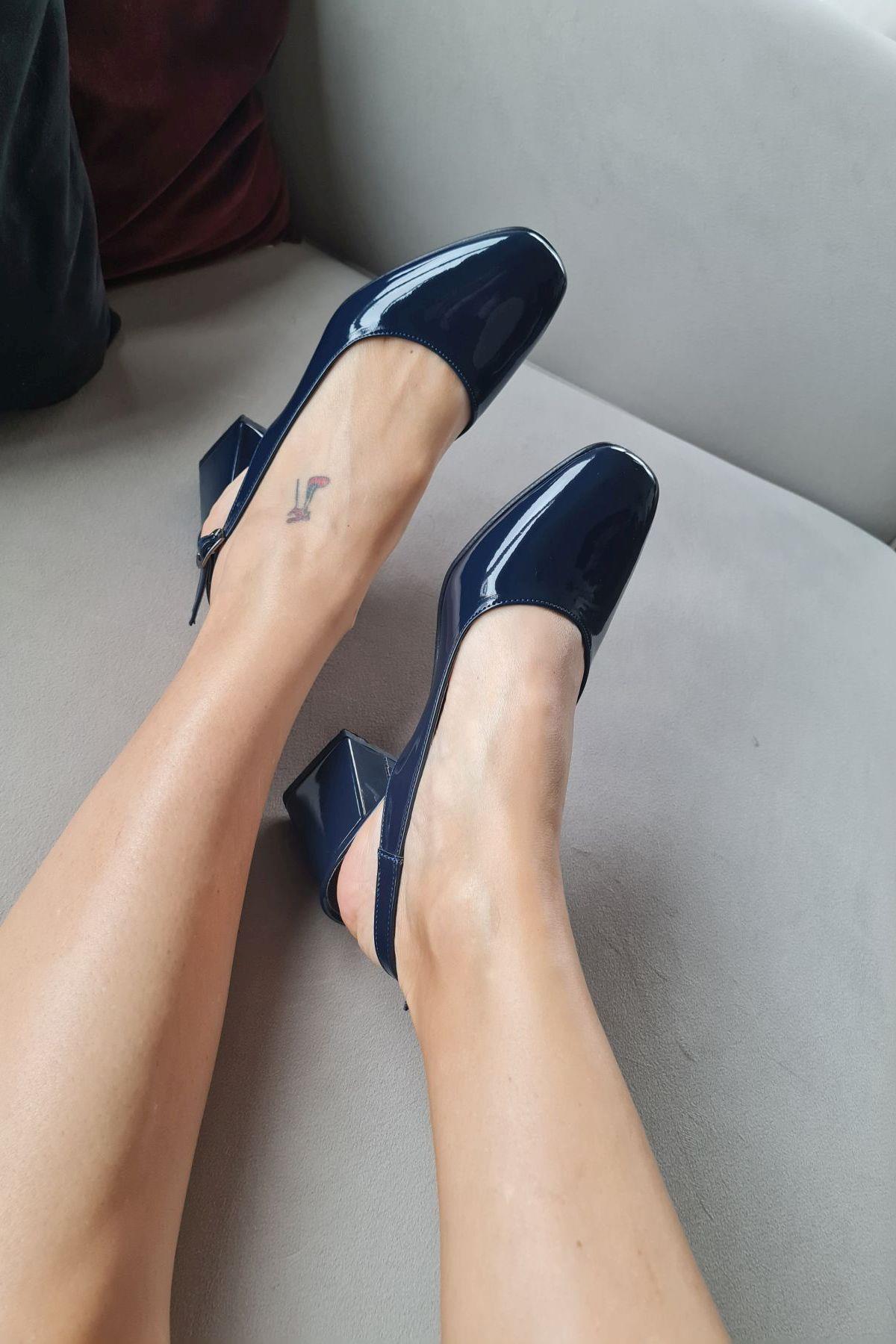 10 049 Topukla Kadın 6 cm Topuklu Loafer Günlük Ayakkabı