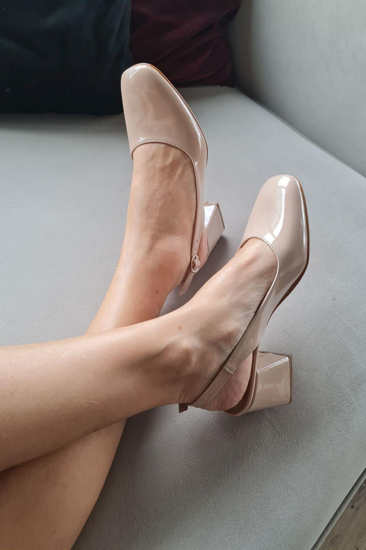 10 049 Topukla Kadın 6 cm Topuklu Loafer Günlük Ayakkabı