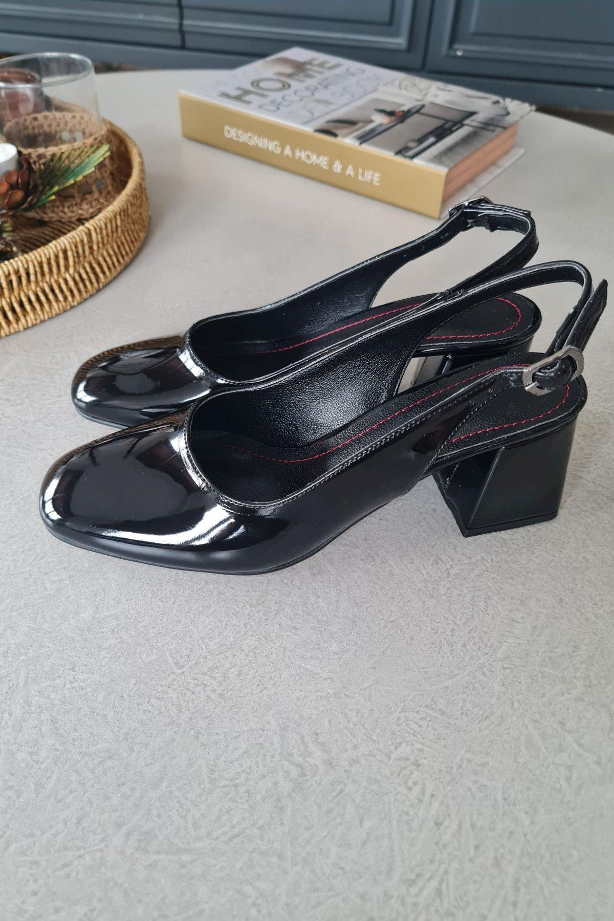 10 049 Topukla Kadın 6 cm Topuklu Loafer Günlük Ayakkabı