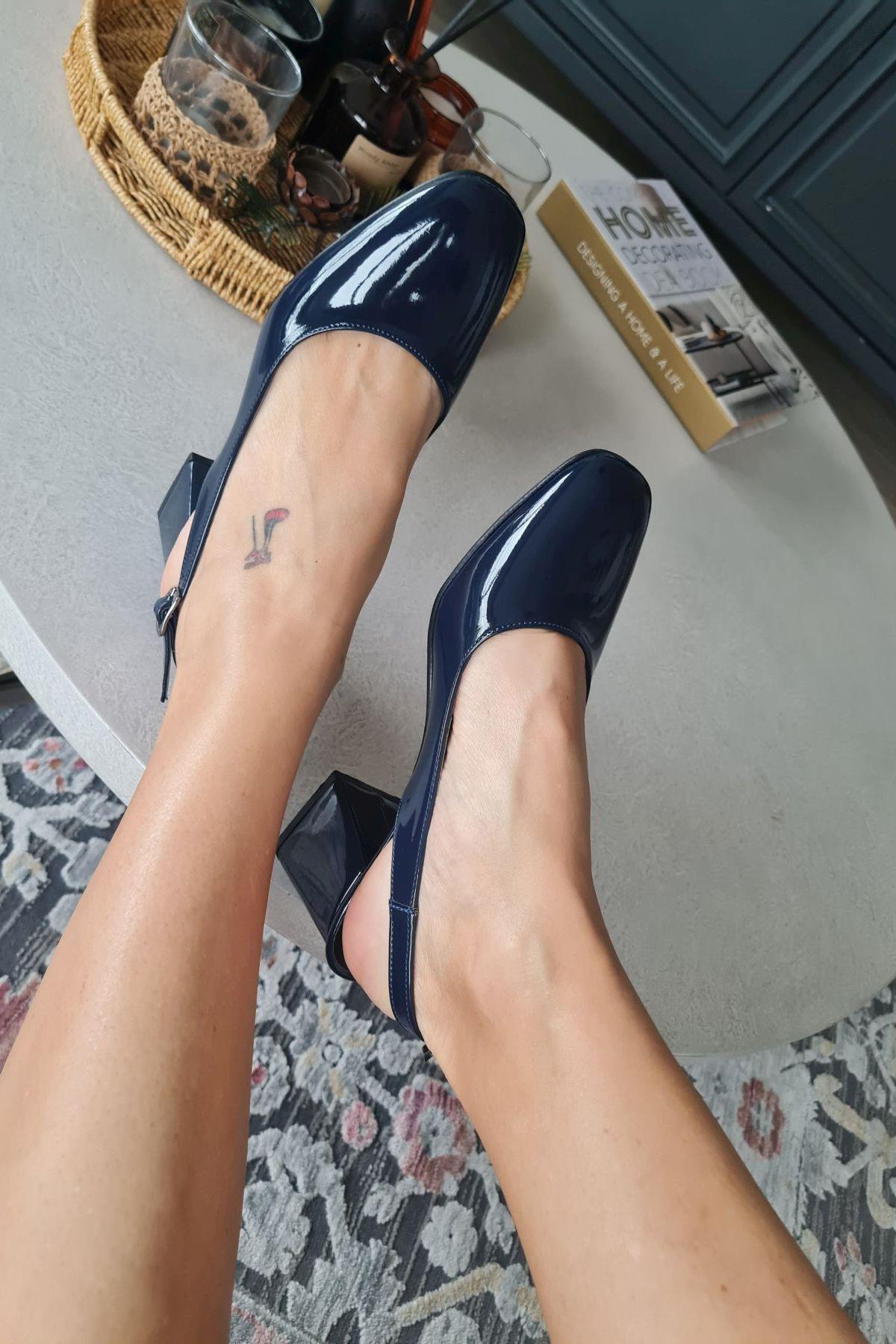 10 049 Topukla Kadın 6 cm Topuklu Loafer Günlük Ayakkabı