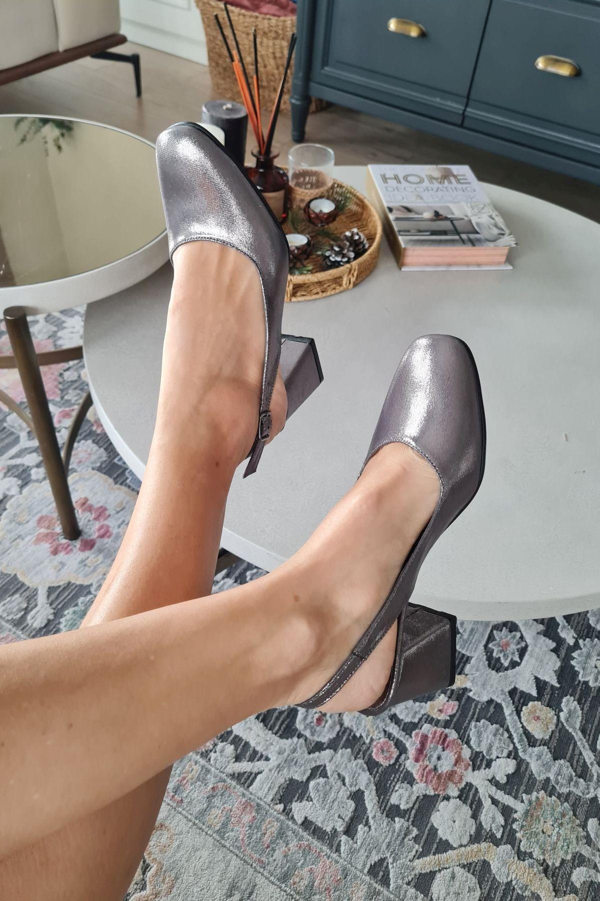 10 049 Topukla Kadın 6 cm Topuklu Loafer Günlük Ayakkabı