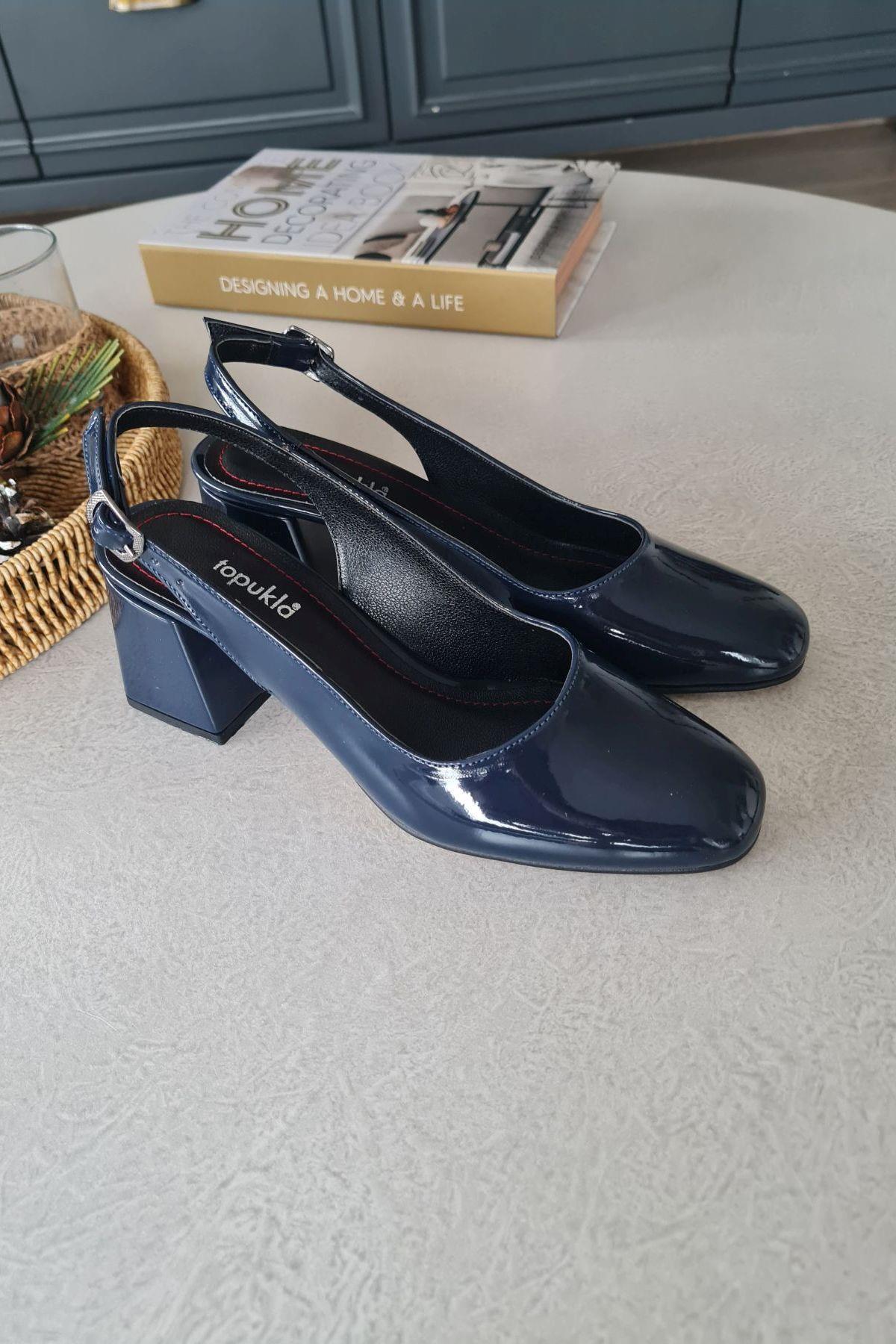 10 049 Topukla Kadın 6 cm Topuklu Loafer Günlük Ayakkabı