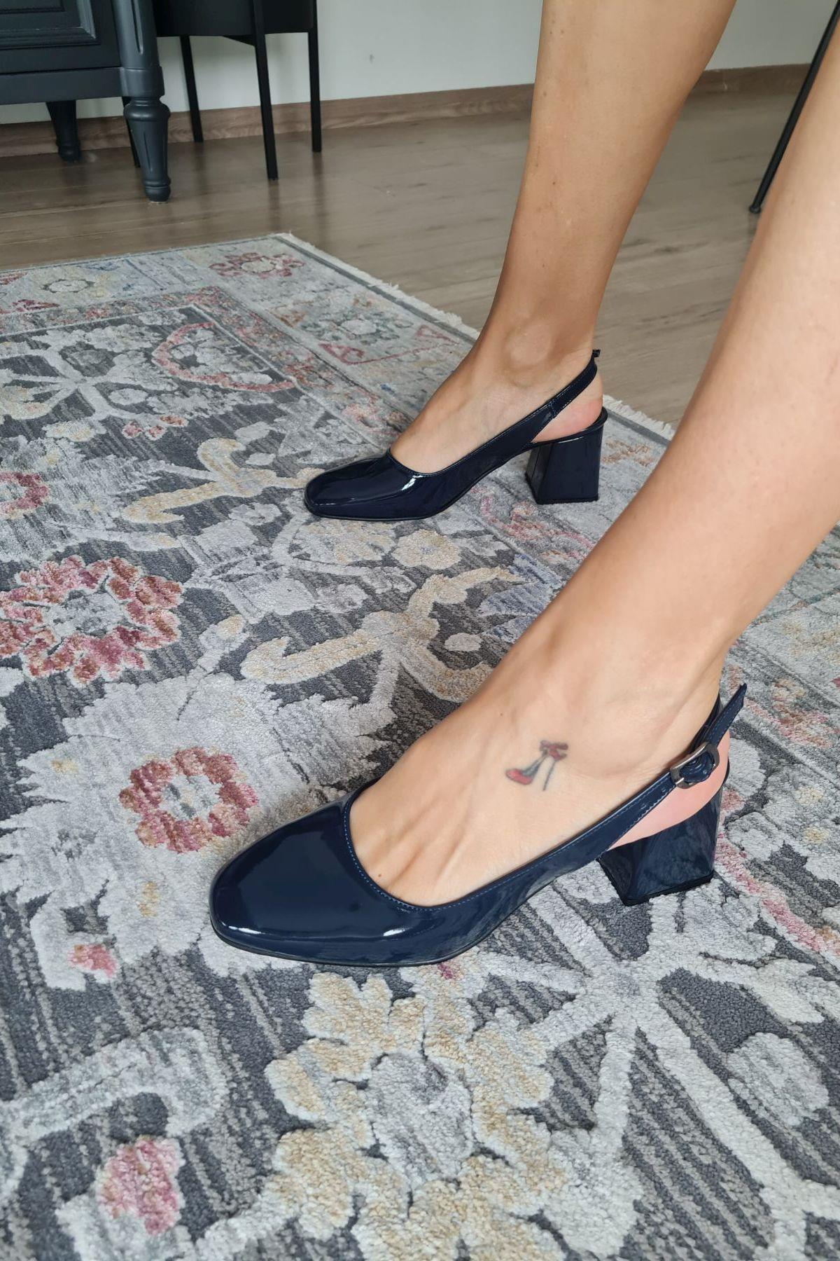 10 049 Topukla Kadın 6 cm Topuklu Loafer Günlük Ayakkabı