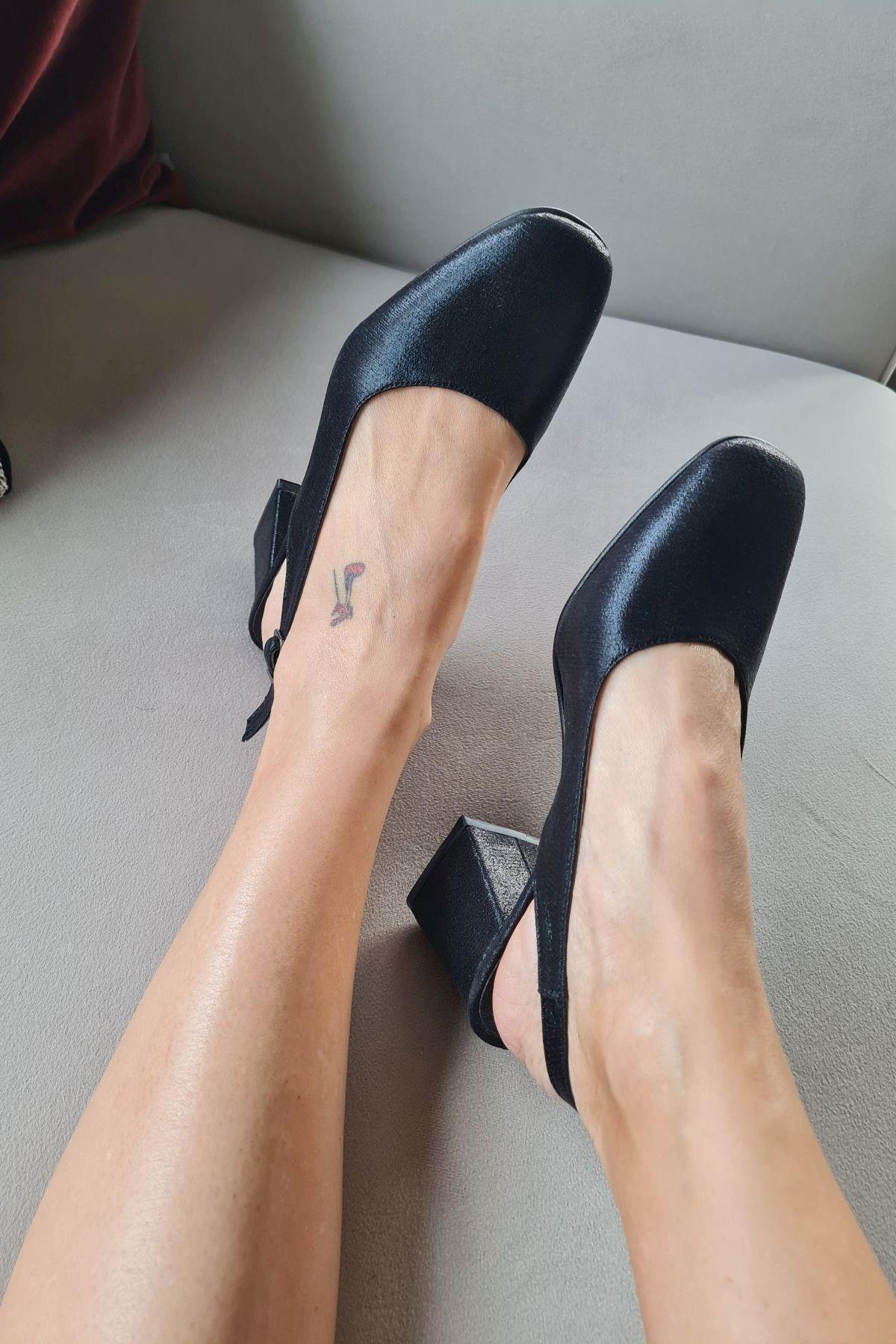 10 049 Topukla Kadın 6 cm Topuklu Loafer Günlük Ayakkabı