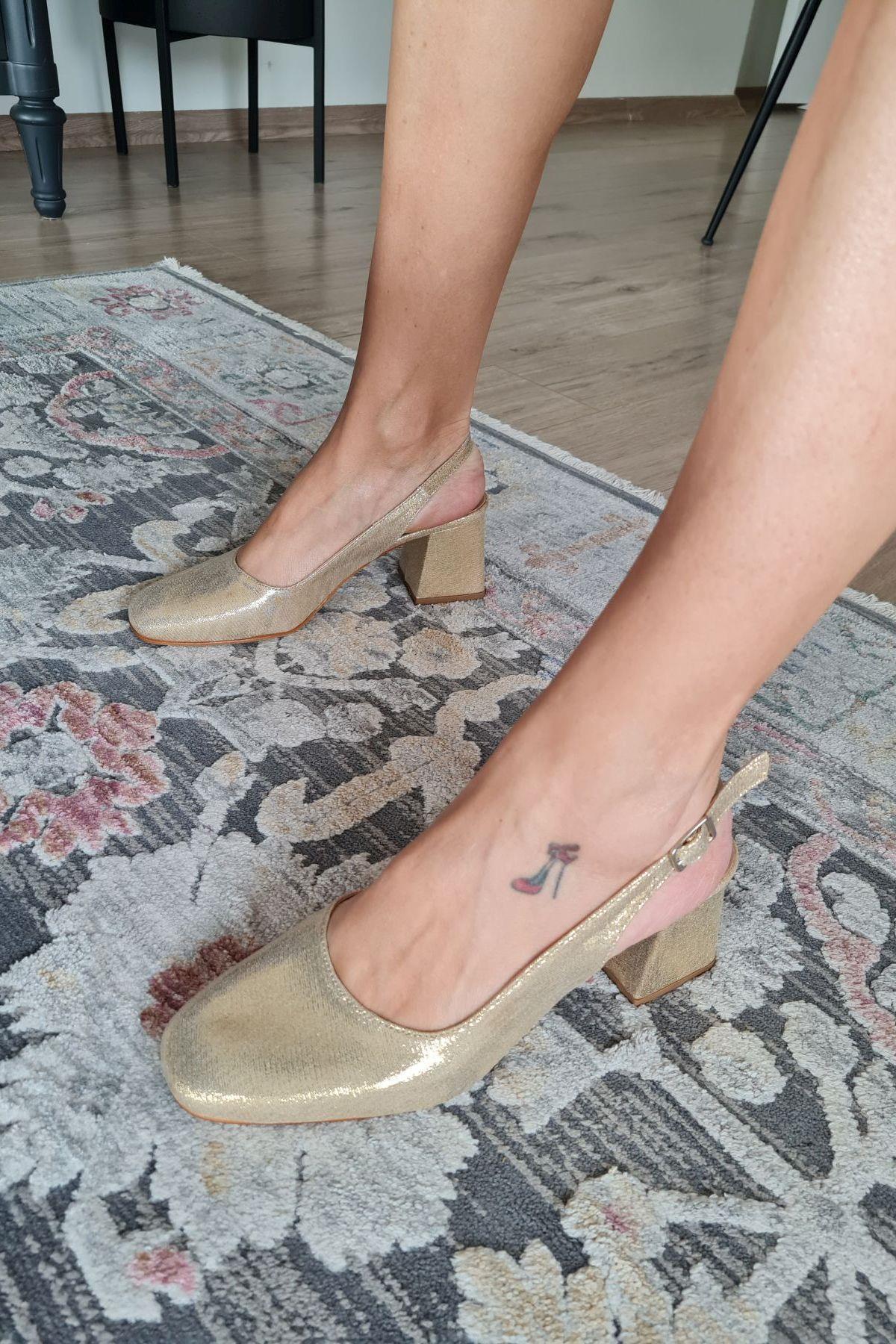 10 049 Topukla Kadın 6 cm Topuklu Loafer Günlük Ayakkabı