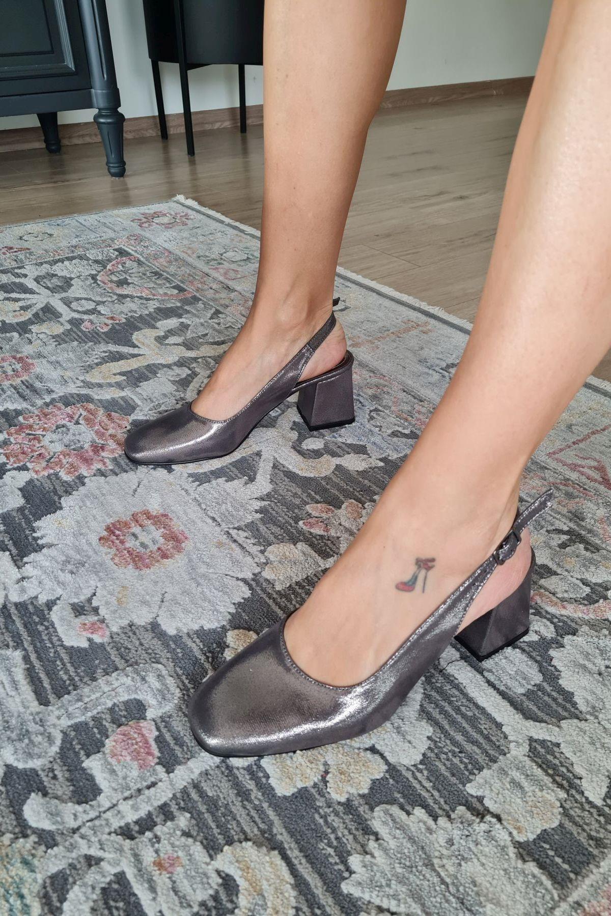10 049 Topukla Kadın 6 cm Topuklu Loafer Günlük Ayakkabı