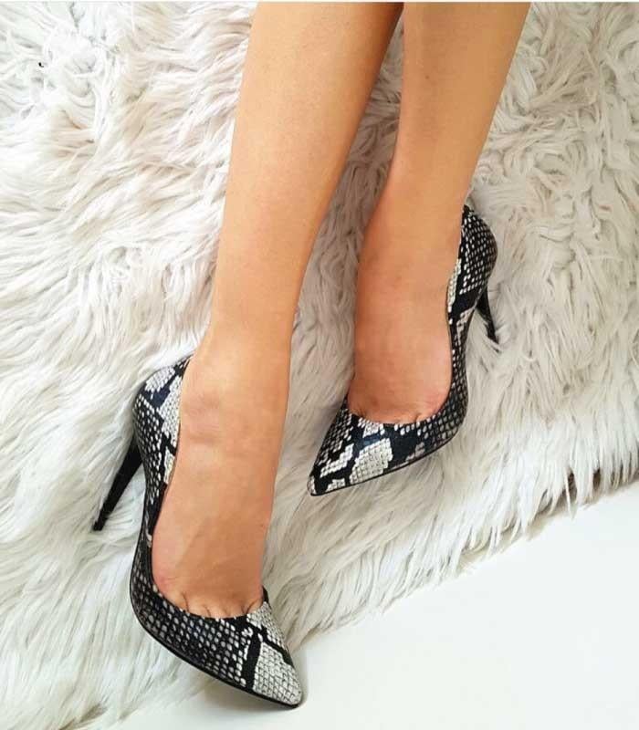100 Y Topukla Kadın Yılan Stiletto 15P