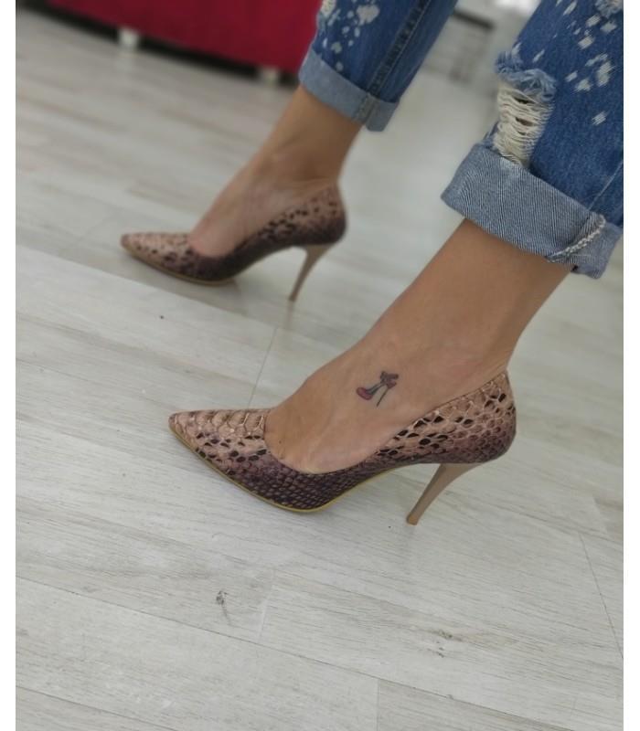 100 Y Topukla Kadın Yılan Stiletto 15P