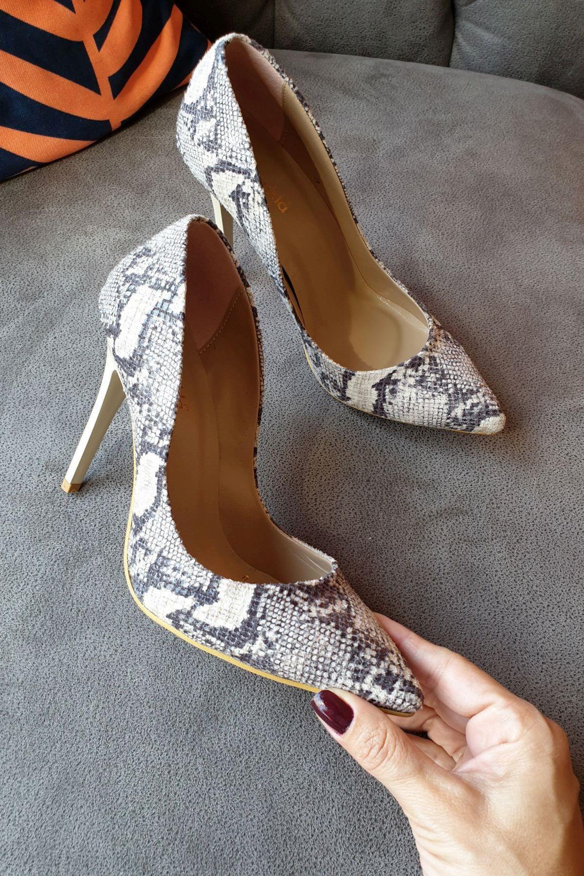 100 Y Topukla Kadın Yılan Stiletto 15P