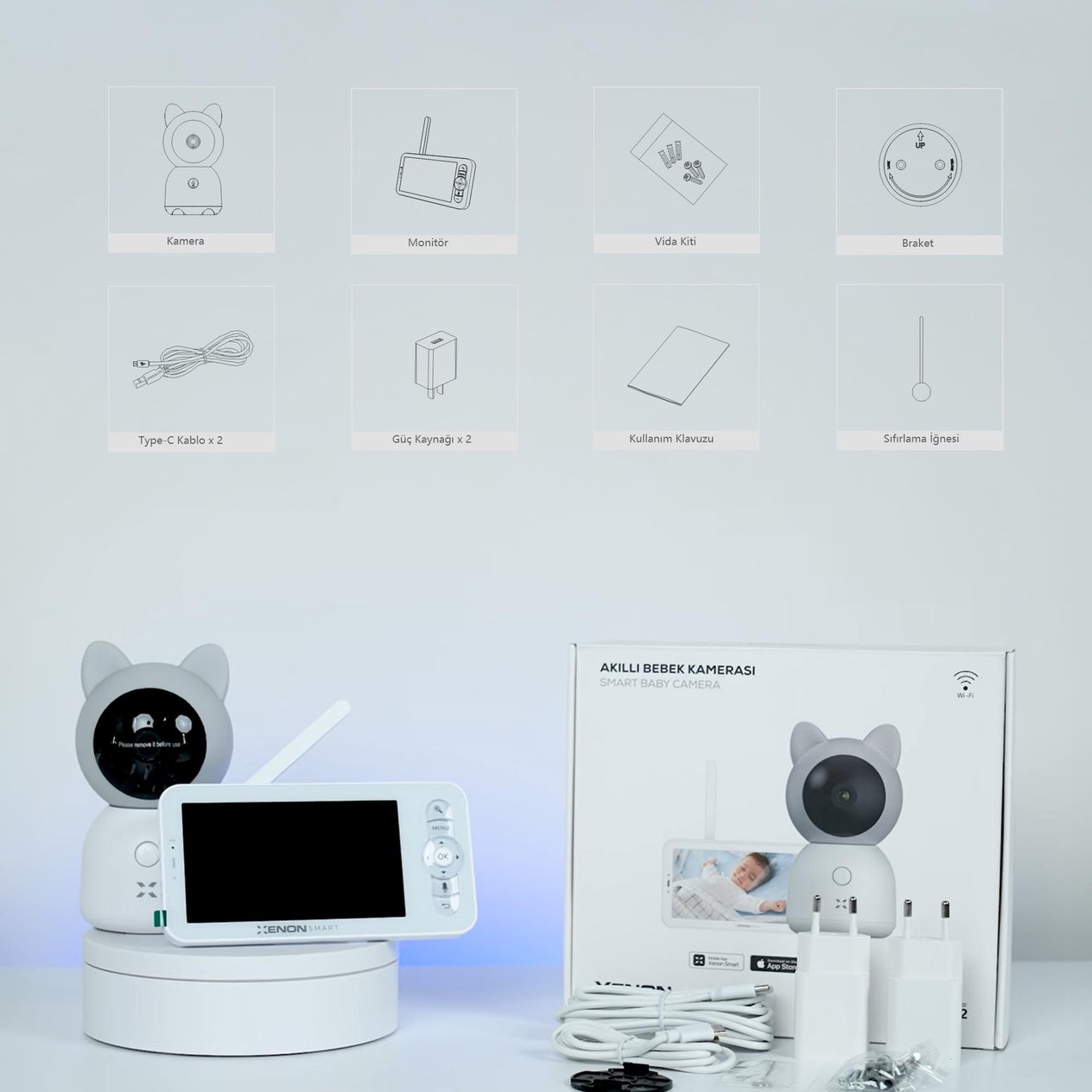 XENON SMART MONITORLU BEBEK KAMERASI X7202