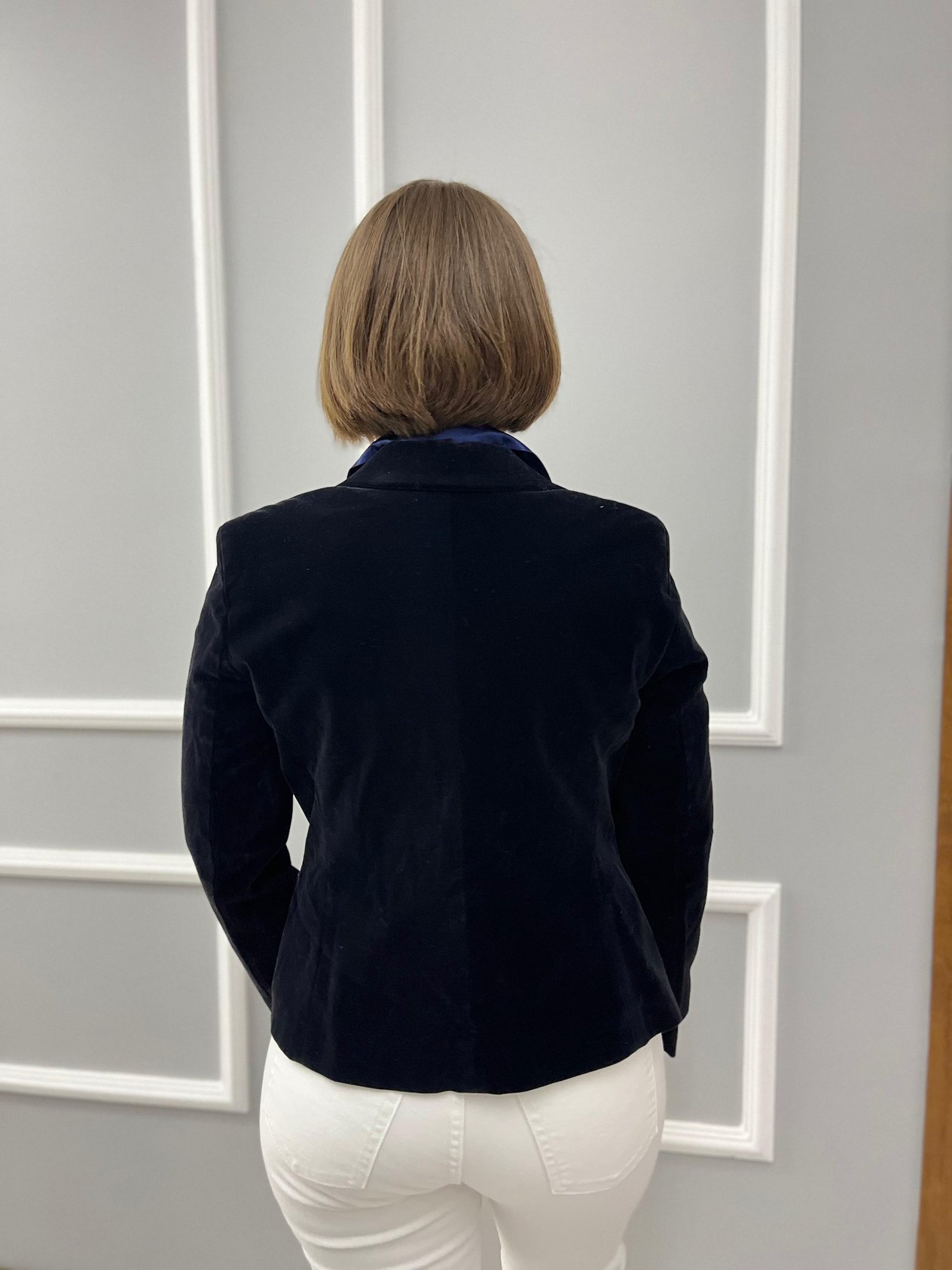 Kadın Siyah Kadife Blazer Ceket