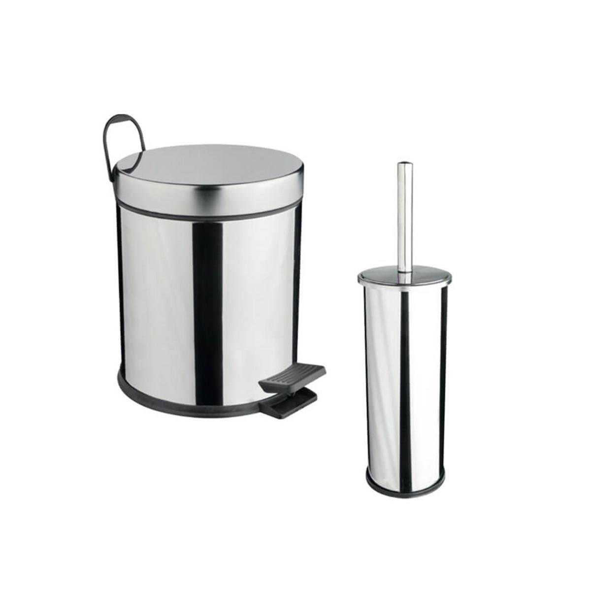Maxiflow Pedallı Çöp Kovası &Wc Fırçalık 2'Li Set 430