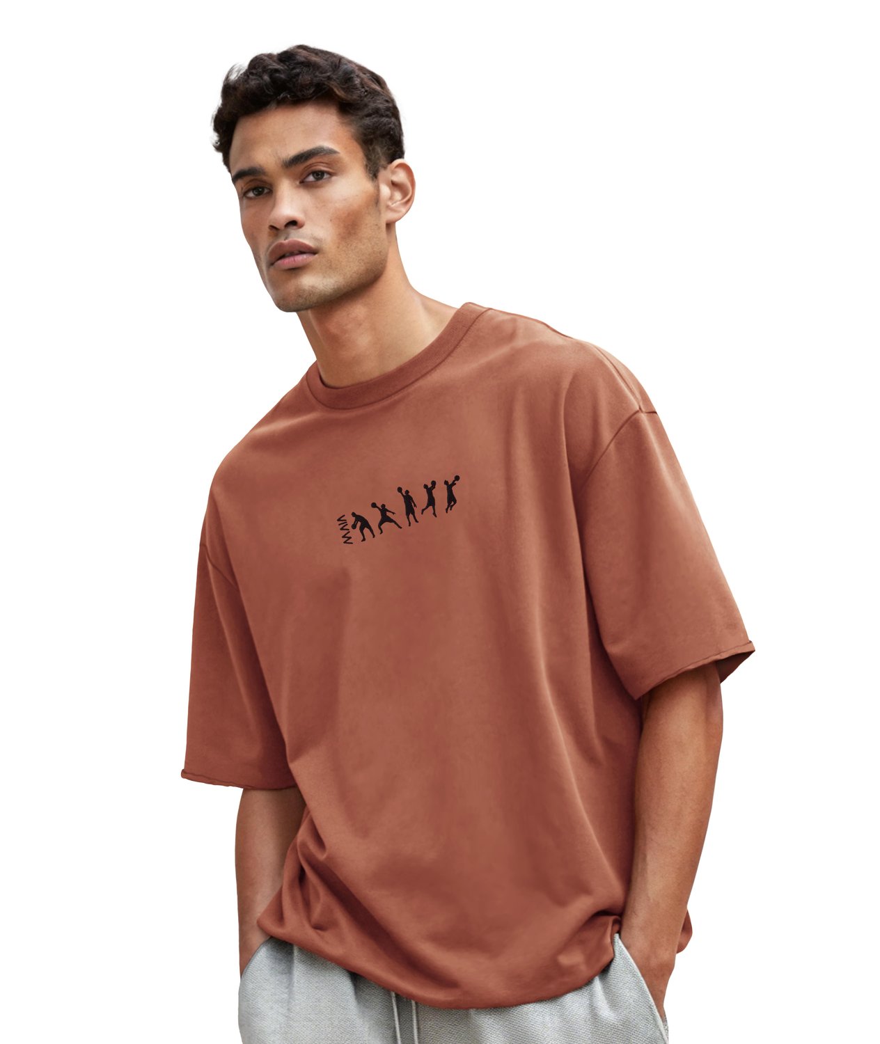 Erkek Basketball Nakış Detaylı T-shirt