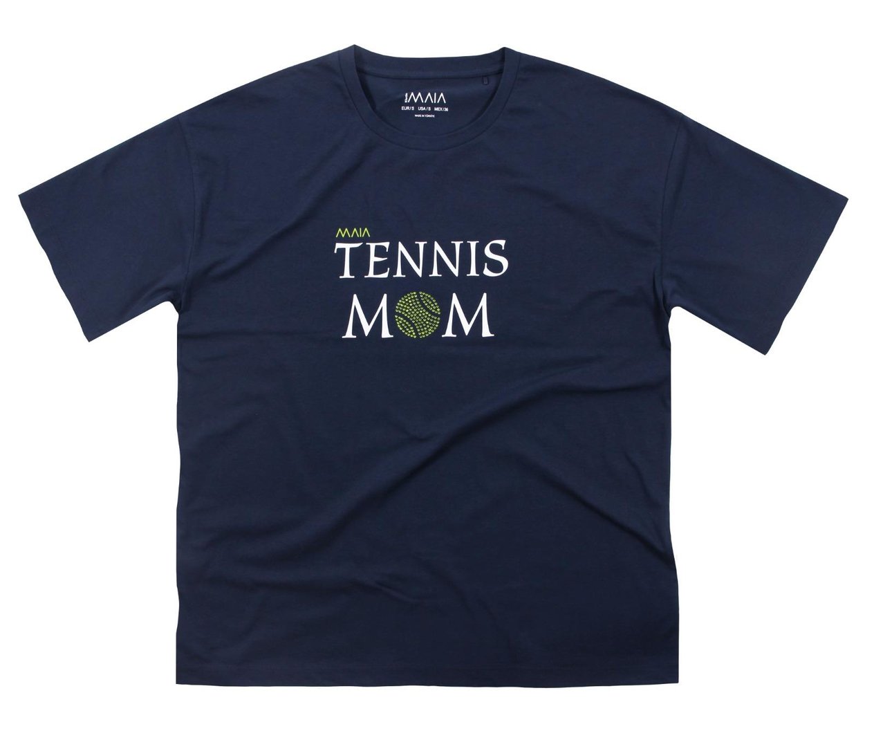 Kadın Bisiklet Yaka Oversize Tennis MOM T-shirt