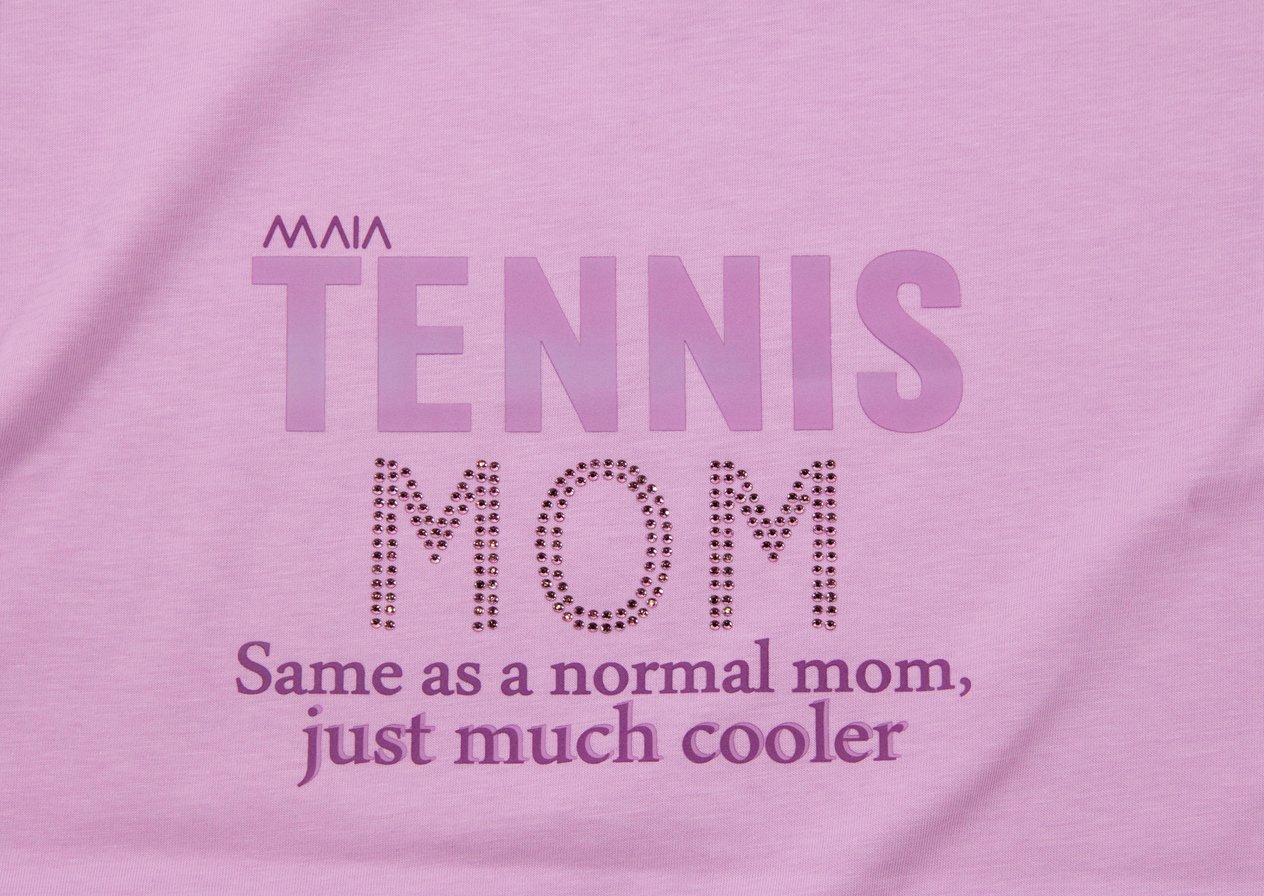 Kadın Bisiklet Yaka Oversize Tennis MOM T-shirt