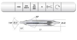  EVAR  HSS DIN 333/A R   PUNTA MATKABI  1.6  MM