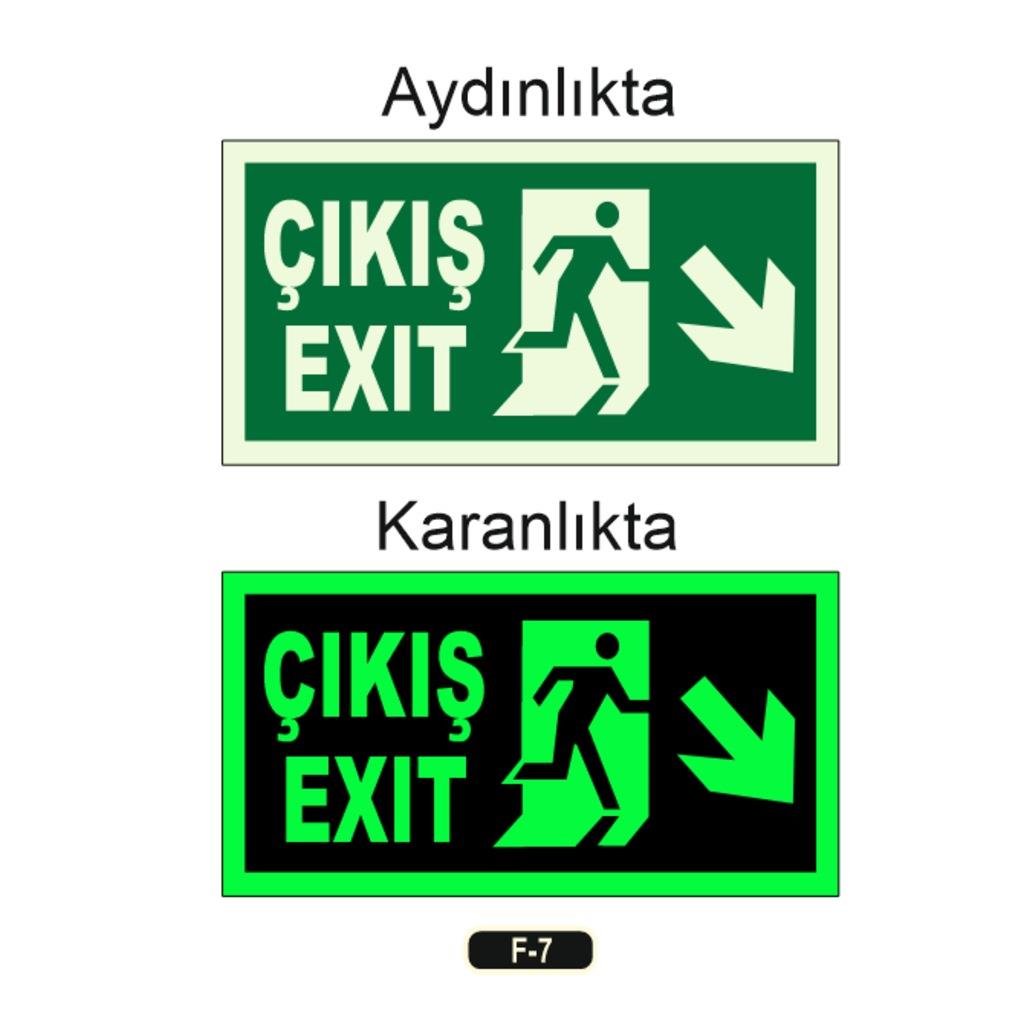 Fosforlu Çıkış Exıt Yön Levhası