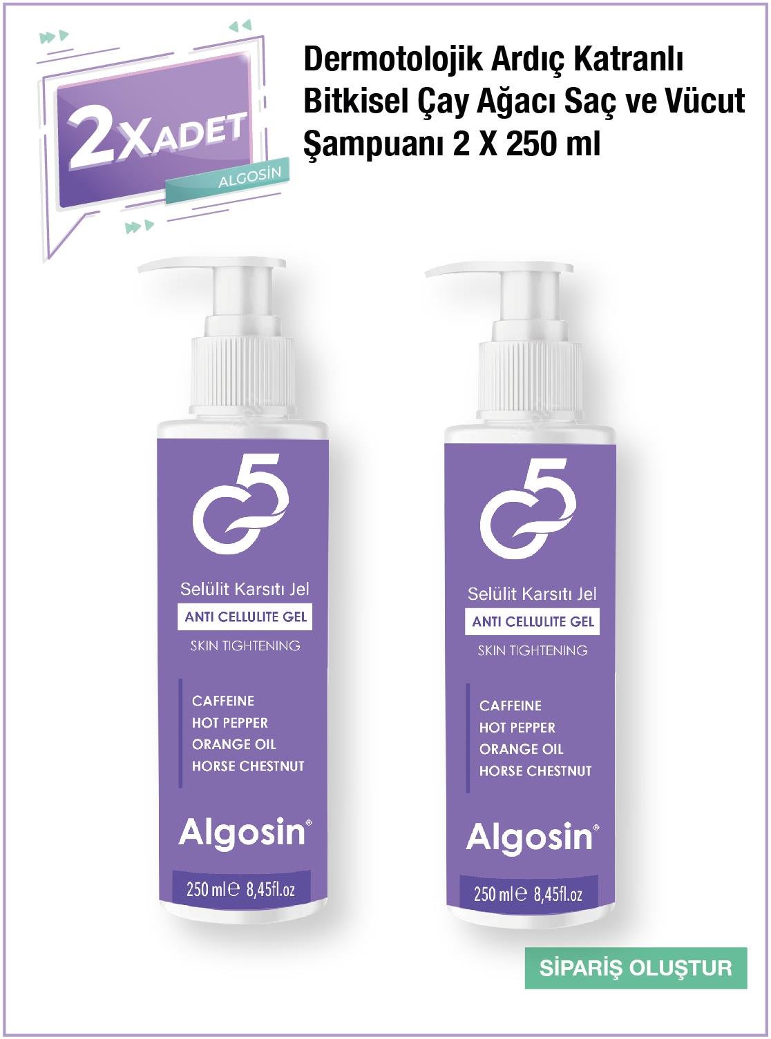 2 Adet Algosin Selilüt Karşıtı İnceltici g5 Jel