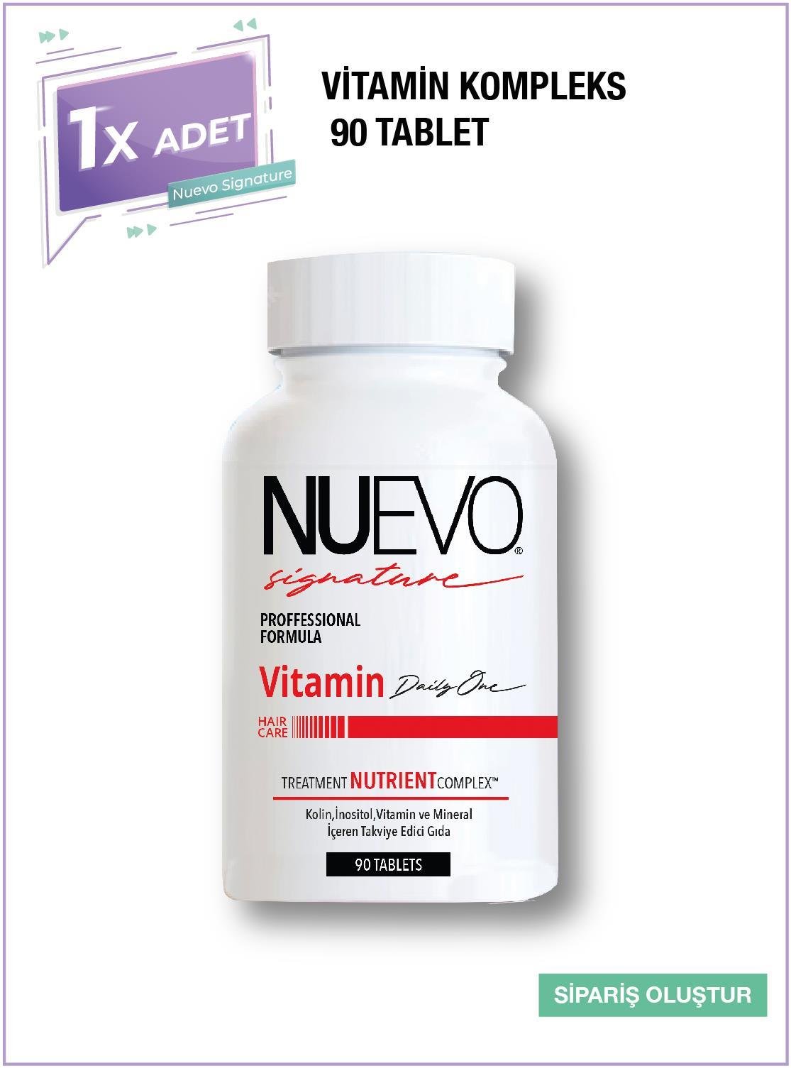 Nuevo Signature 90 Tabletlik Saç, Tırnak Ve Cilt Destekleyici Vitamin Kompleksi