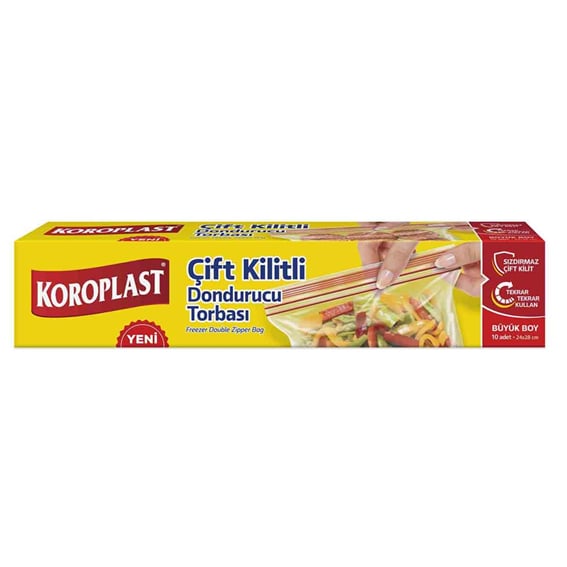 Koroplast Çift Kilitli Dondurucu Torbası Büyük Boy