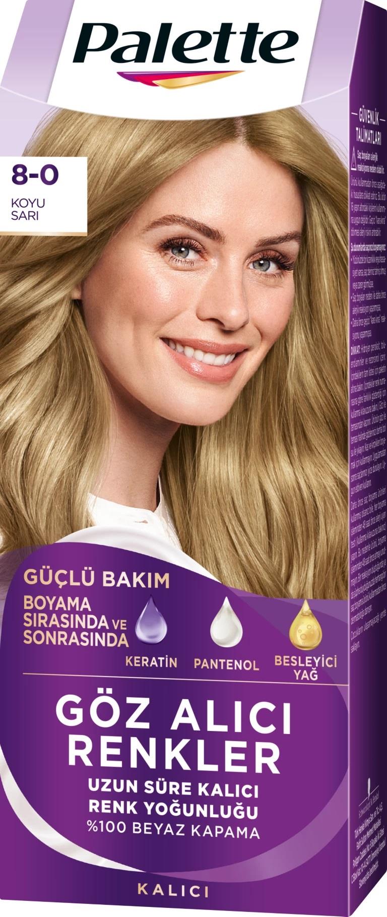 Palette Göz Alıcı Renkler 8-0 Koyu Sarı 50Ml