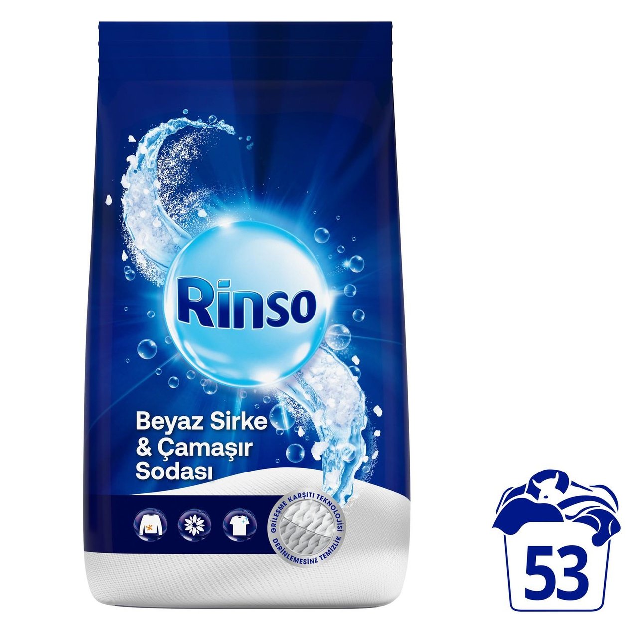 RINSO TOZ BEYAZ SİRKE ÇAMAŞIR SODASI 8 KG