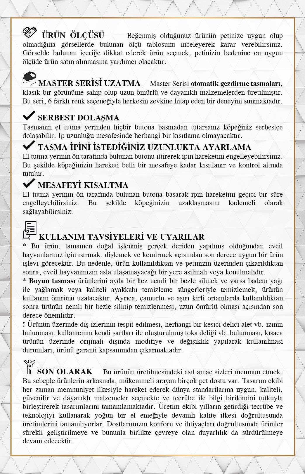 Doggie Master Serisi Otomatik Uzatma Tasması XS-12kg-3mt 